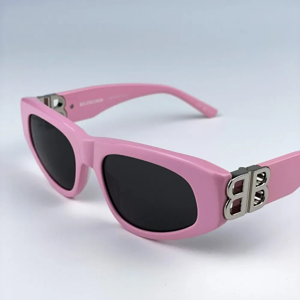 SALE! NEW Balenciaga BB0095S 013 Pink Silver Grey Cat Eye Unisex Sunglasses